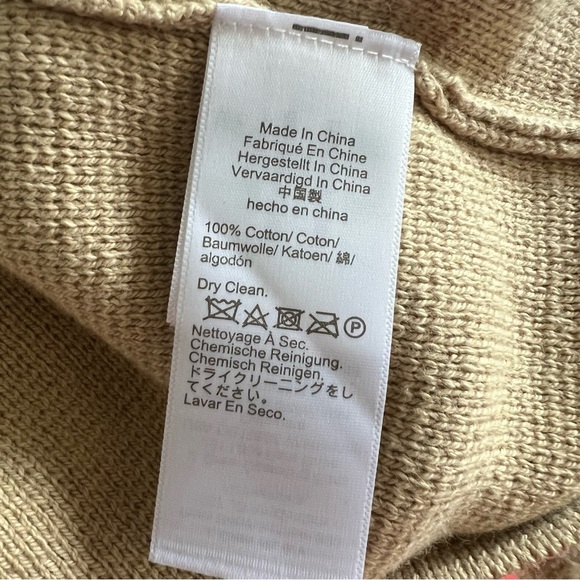 J. Crew Women's Beige Oversized Cotton Cardigan Sweater Preppy Small - Picture 4 of 5